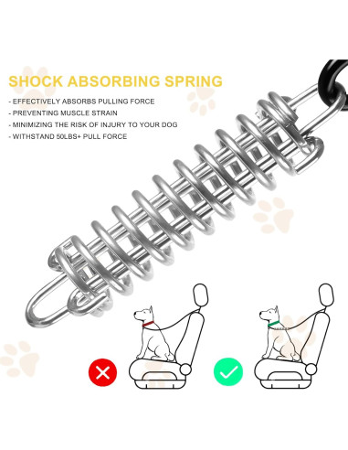 Cinturón de Seguridad para Perros HYLIYAKI 5 en 1 Negro 40 CM