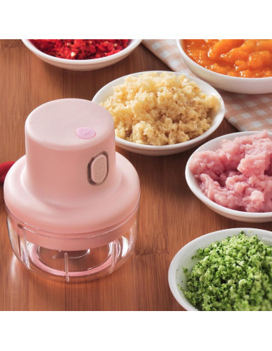 Mini Picadora Eléctrica Vseegrs 2 Tazas Carga USB Verde