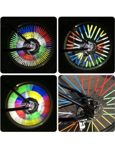 Tiras Reflectantes para Radios de Bicicleta Shudyear 72 Pcs 2