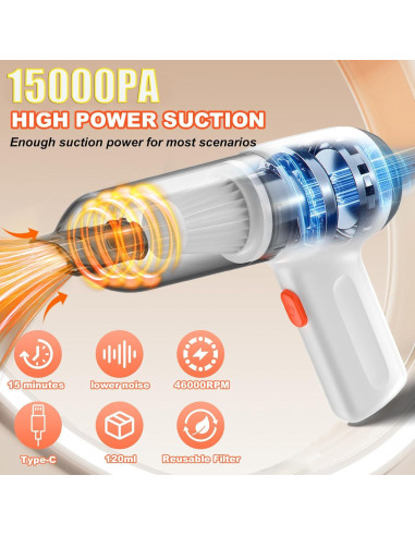 Aspiradora de Mano Inalámbrica Wuular CV103 15000Pa Portátil