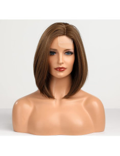 Peluca Bob Marrón HAIRCUBE 30 cm Sintética Resistente 2