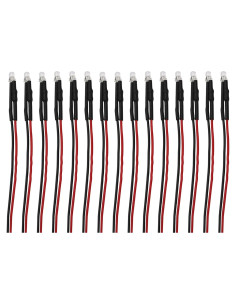 15 Diodos LED Pre Cableados 12V HIRCQOO para RC 3mm Amarillo