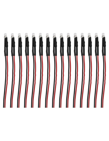 15 Diodos LED Pre Cableados 12V HIRCQOO para RC 3mm Amarillo