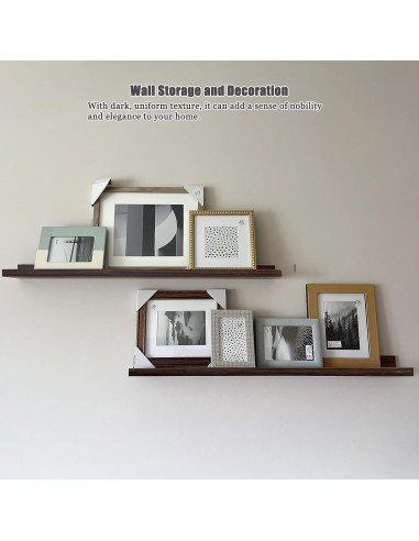 Estantes Flotantes AZSKY 91 cm Nogal Oscuro Juego de 2