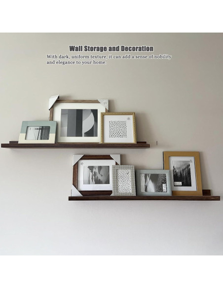 Estantes Flotantes AZSKY 91 cm Nogal Oscuro Juego de 2