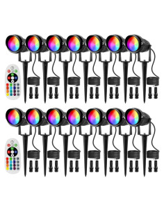Luces de Paisaje LED RGBW Junview 10W 14 Paquetes Impermeables