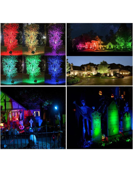 Luces de Paisaje LED RGBW Junview 10W 14 Paquetes Impermeables