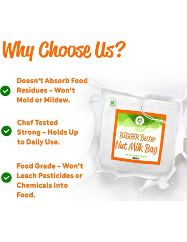 Bolsa de Leche de Nueces Ellie's Best - Grande 30x30 cm - Reutilizable