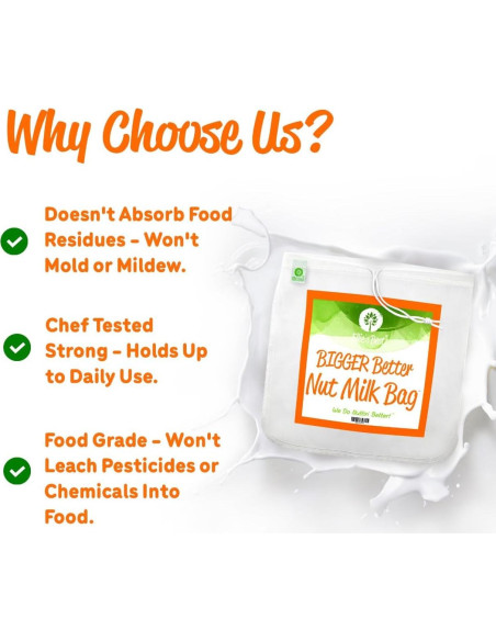 Bolsa de Leche de Nueces Ellie's Best - Grande 30x30 cm - Reutilizable