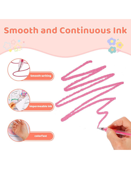 36 Lápices de Gel Brillantes Caliart - Punta Fina 0.7mm