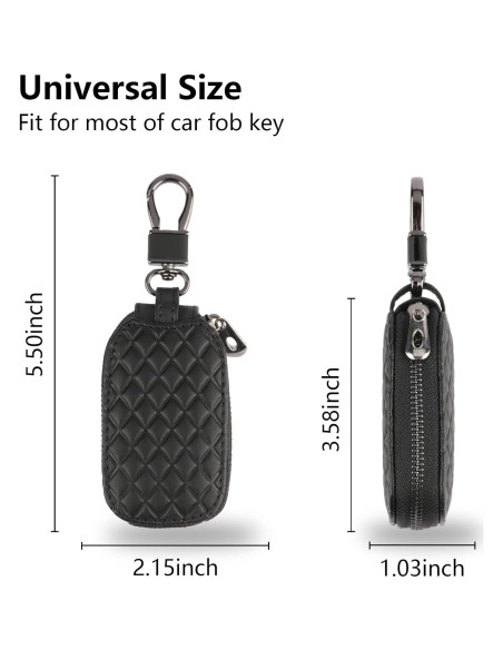 Cubierta de Llave Remota Amiss - Funda de Cuero Genuino Negra