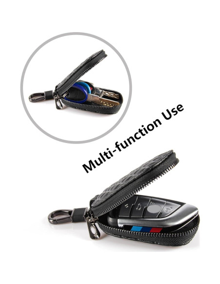 Cubierta de Llave Remota Amiss - Funda de Cuero Genuino Negra