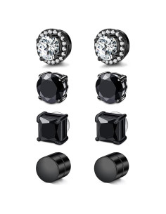 Pendientes Magnéticos SIISPRI Unisex de Acero Quirúrgico 18K