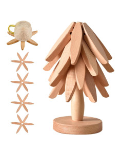 Juego de Trivetes de Madera OFCTE en Forma de Árbol 5 Piezas