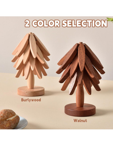 Juego de Trivetes de Madera OFCTE en Forma de Árbol 5 Piezas