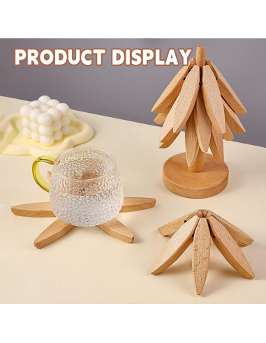 Juego de Trivetes de Madera OFCTE en Forma de Árbol 5 Piezas
