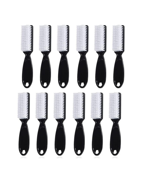 12 Cepillos de Uñas SQULIGT con Agarre Negro para Manicura