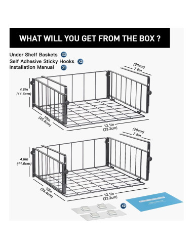 Cestas de Almacenamiento Colgantes AmonHouseware - 2 Unidades