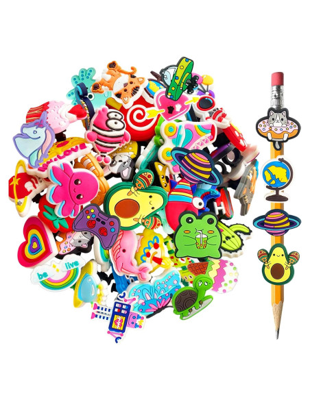 45 Piezas Decoraciones para Punta de Lápiz Zddaoole - Clips Lindos