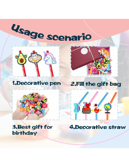 45 Piezas Decoraciones para Punta de Lápiz Zddaoole - Clips Lindos