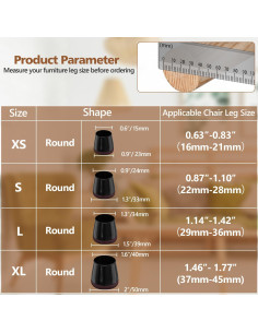 28 Protectores de Suelo para Patas de Sillas BAIPOK - Grande Negro 2