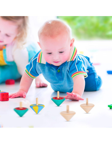 Trompos de Madera Sin Terminar NUOBESTY 12 Piezas para Pintar