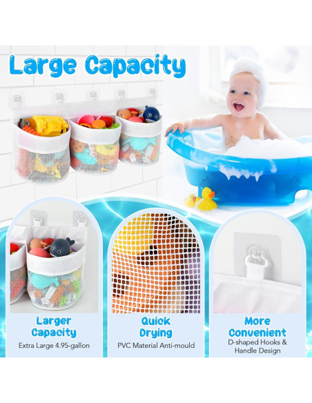 Organizador de Juguetes de Baño Satumho Blanco - 3 Compartimentos