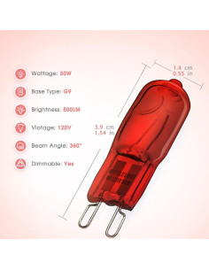 Bombillas de Calor Infrarrojo Briignite G9 para Reptiles 50W 2