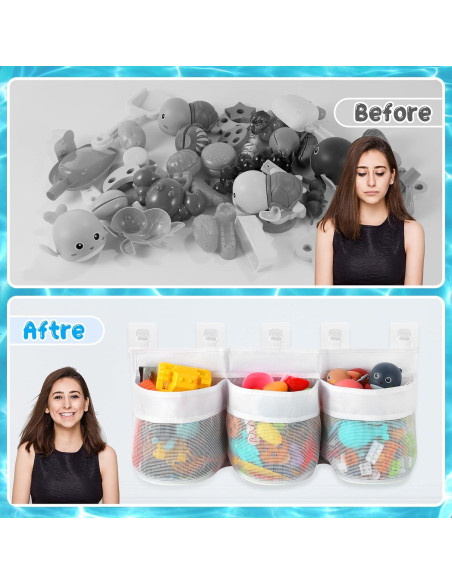 Organizador de Juguetes de Baño Satumho Blanco - 3 Compartimentos