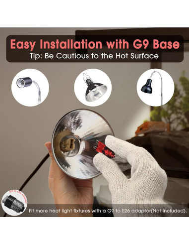 Bombillas de Calor Infrarrojo Briignite G9 para Reptiles 50W