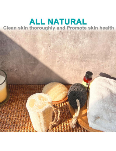 Esponjas de Baño Exfoliantes de Lufa Natural Tienda de Mr.Cui - 12 Unidades