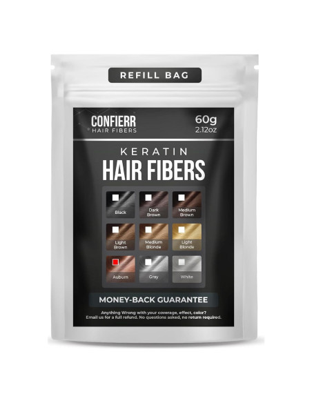 Bolsa de Recarga Fibras Queratina Confierr Castaño 60g