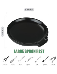 Soporte para Cucharas de Cerámica Lfpkixise 14.5 cm Negro 2