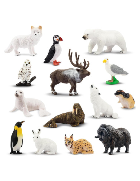 Toymany 14PCS Figuras Mini Animales Árticos Juguetes Educativos