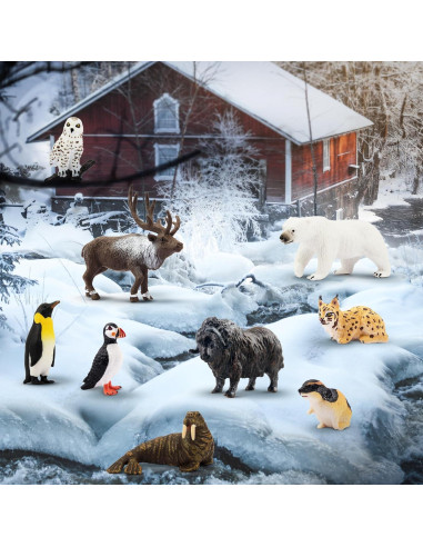 Toymany 14PCS Figuras Mini Animales Árticos Juguetes Educativos