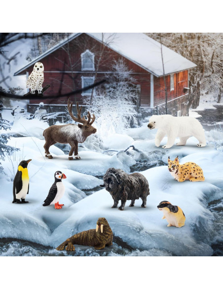 Toymany 14PCS Figuras Mini Animales Árticos Juguetes Educativos