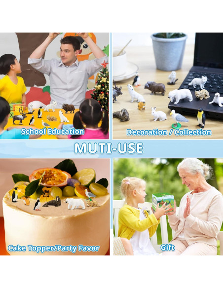 Toymany 14PCS Figuras Mini Animales Árticos Juguetes Educativos