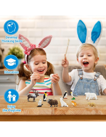 Toymany 14PCS Figuras Mini Animales Árticos Juguetes Educativos