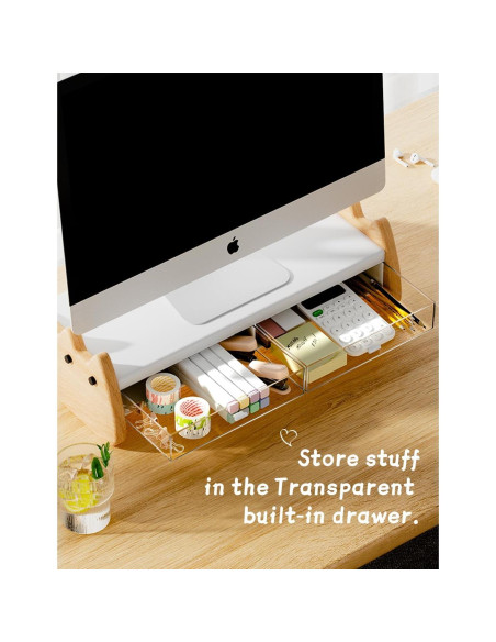 Soporte Elevador para Monitor AFOOYO con Cajones Acrílicos Soporte Elevador para Monitor AFOOYO con Cajones Acrílicos