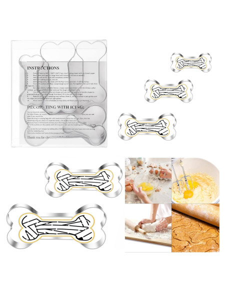 Juego de Cortadores de Galletas Hueso de Perro MrCookie 5 Piezas