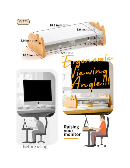 Soporte Elevador para Monitor AFOOYO con Cajones Acrílicos Soporte Elevador para Monitor AFOOYO con Cajones Acrílicos