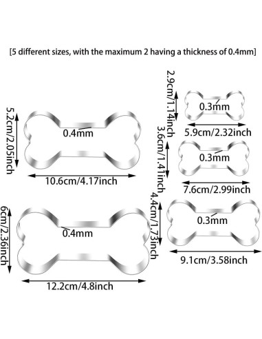 Juego de Cortadores de Galletas Hueso de Perro MrCookie 5 Piezas