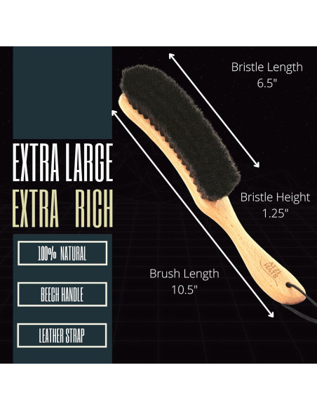 Cepillo para Sombreros Atzi Hats - Cerdas de Caballo 100% - 26.67 cm