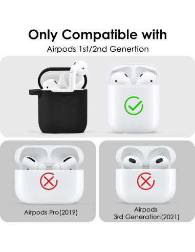 Funda de Silicona Filoto para AirPods 1 y 2 - Negro