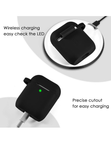 Funda de Silicona Filoto para AirPods 1 y 2 - Negro