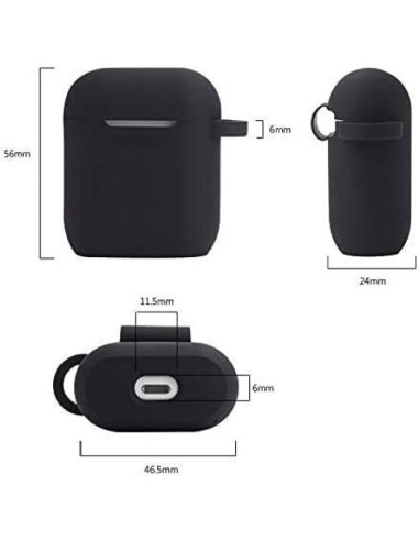 Funda de Silicona Filoto para AirPods 1 y 2 - Negro