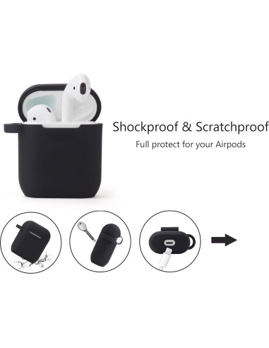 Funda de Silicona Filoto para AirPods 1 y 2 - Negro