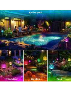 Luces de Jardín Solares GIGALUMI Paquete de 3 Multicolor 2