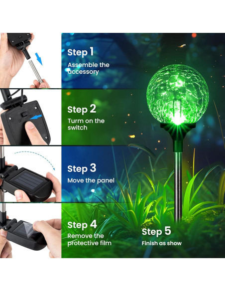 Luces de Jardín Solares GIGALUMI Paquete de 3 Multicolor Luces de Jardín Solares GIGALUMI Paquete de 3 Multicolor