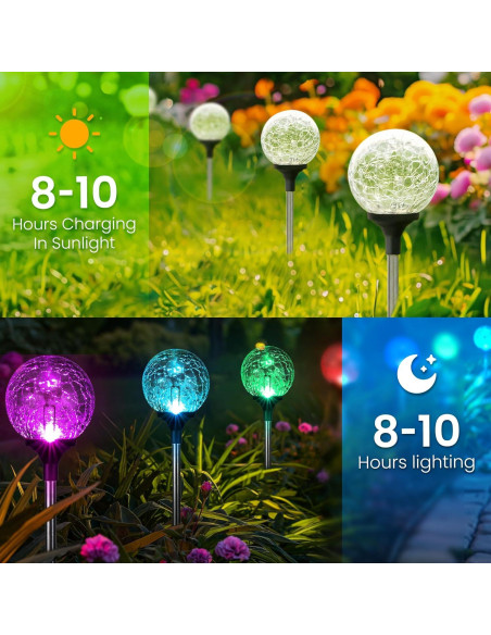 Luces de Jardín Solares GIGALUMI Paquete de 3 Multicolor Luces de Jardín Solares GIGALUMI Paquete de 3 Multicolor